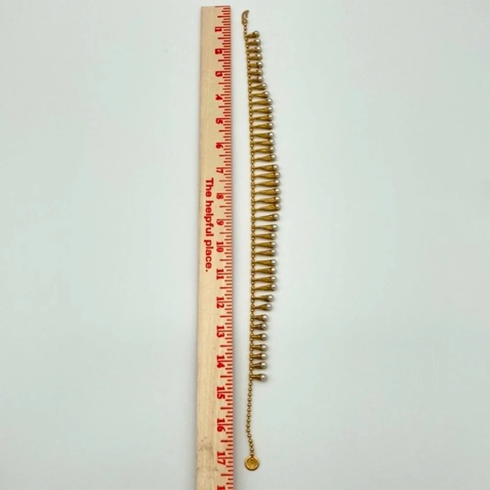 Vintage HAR Gold Tone and Faux Pearl Necklace